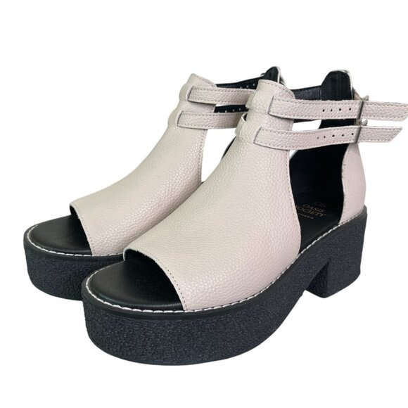 OASIS SOCIETY Elizabeth Platform Sandal in Neutral Beige Chunky Heel 7.5 NEW! - Picture 4 of 14